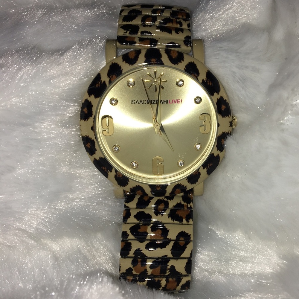 Isaac Mizrahi Leopard Print Shiny Enamel Watch - image 4
